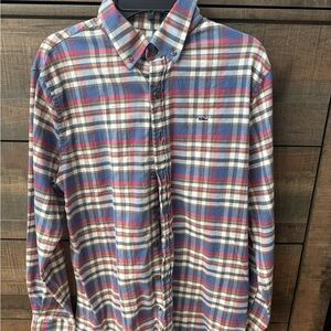 Vineyard Vines Blue and Red Plaid Kids Button-Down Shirt